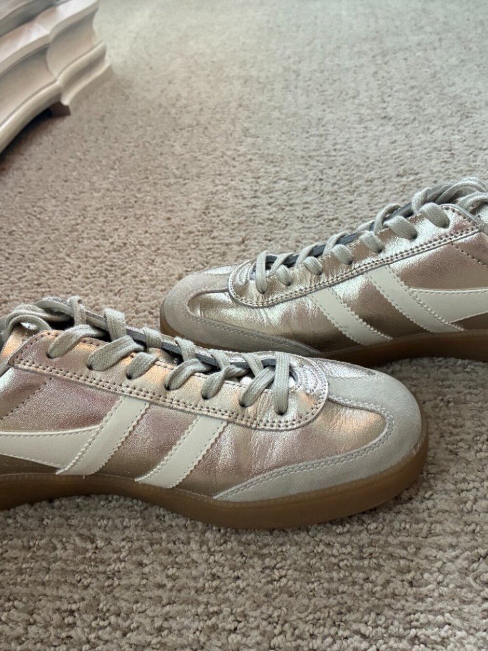 Womens Gold Gola Sneakers - Picture 2 of 5